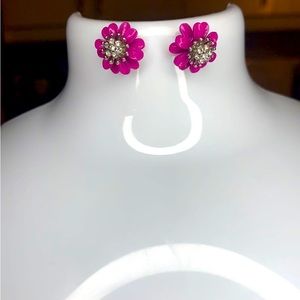 Pink flower earrings